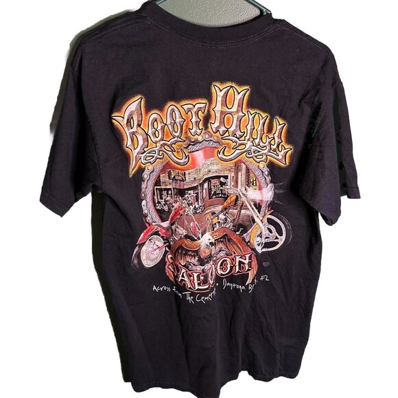 Vintage Boot Hill Saloon Bike Week Pocket T Shirt - Picture 1 of 4